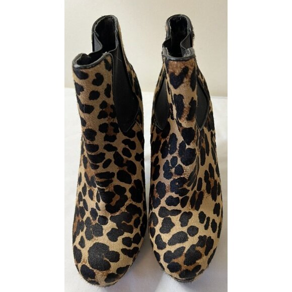 Gianni Bini Womens Platform Calf Hair Leopard Print Booties 7.5 - Picture 2 of 6